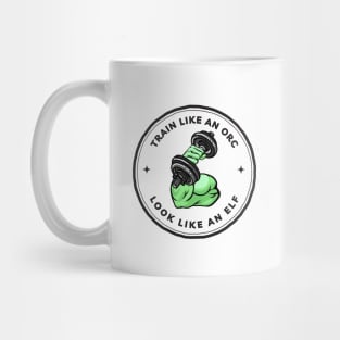 Train Like an Orc - Look Like an Elf - White - Fantasy Funny Fitness Mug